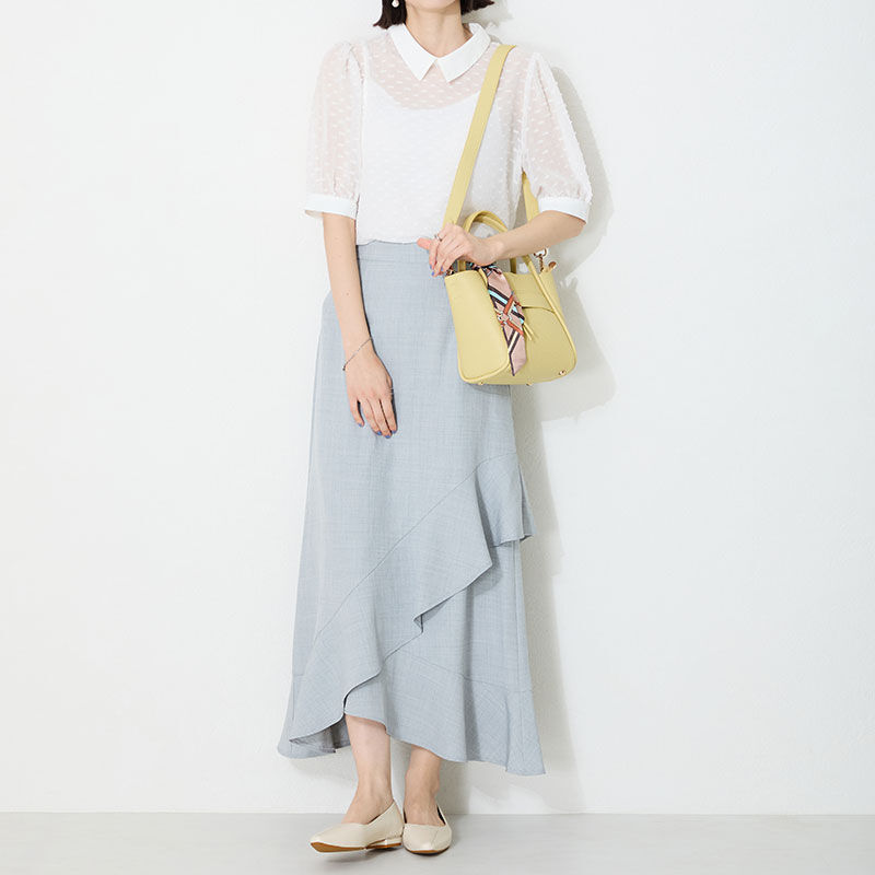 ORiental TRaffic「アシンメトリーデザイン フラット パンプス /55102 通勤靴 すっきりシルエット」|パンプス|