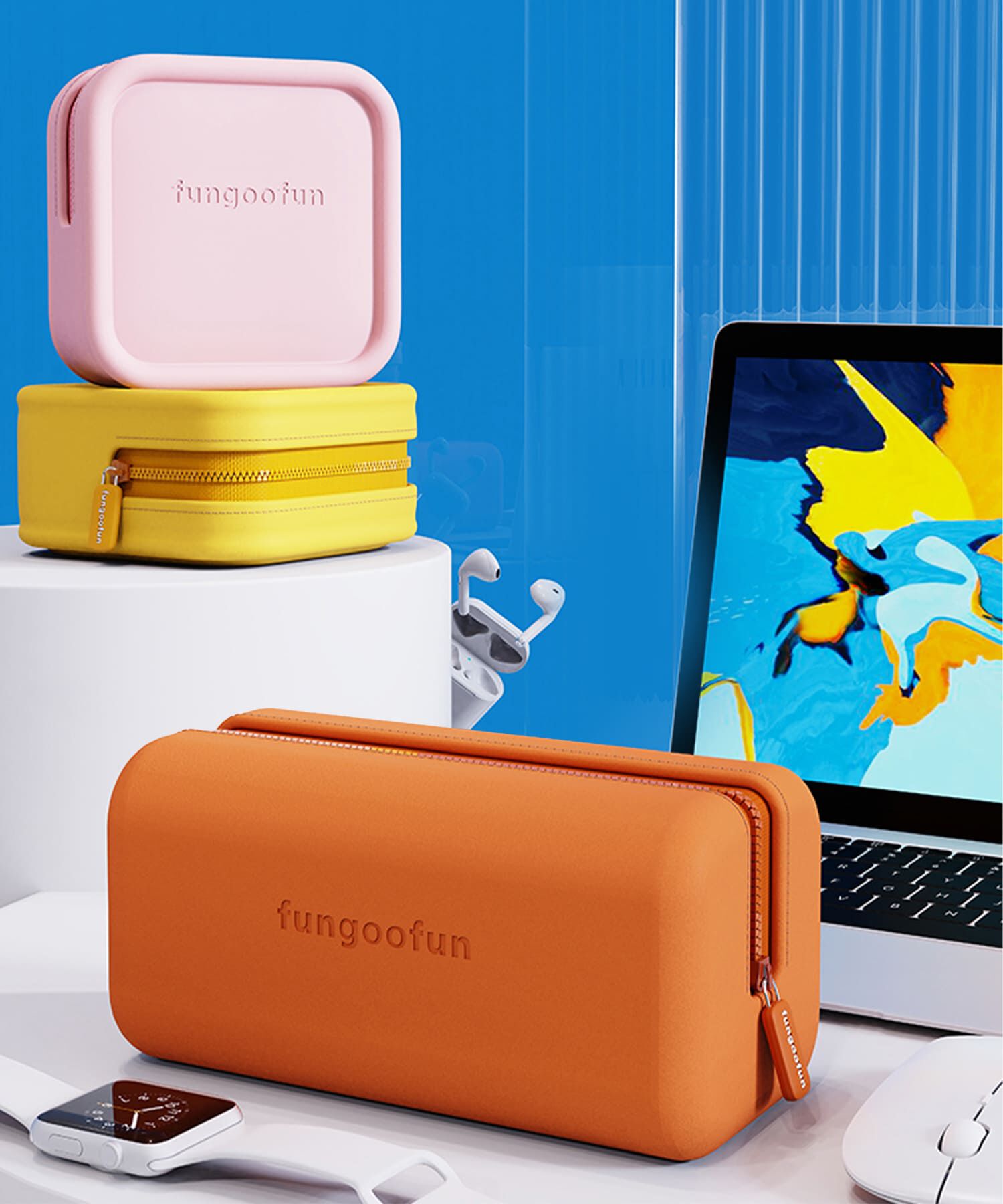 fungoofun「【WEB限定】EVA長方形マルチポーチ/G-0021 ポーチ 人気 トレンド 売れてる 軽量 柔らかい」|ハンドバッグ|