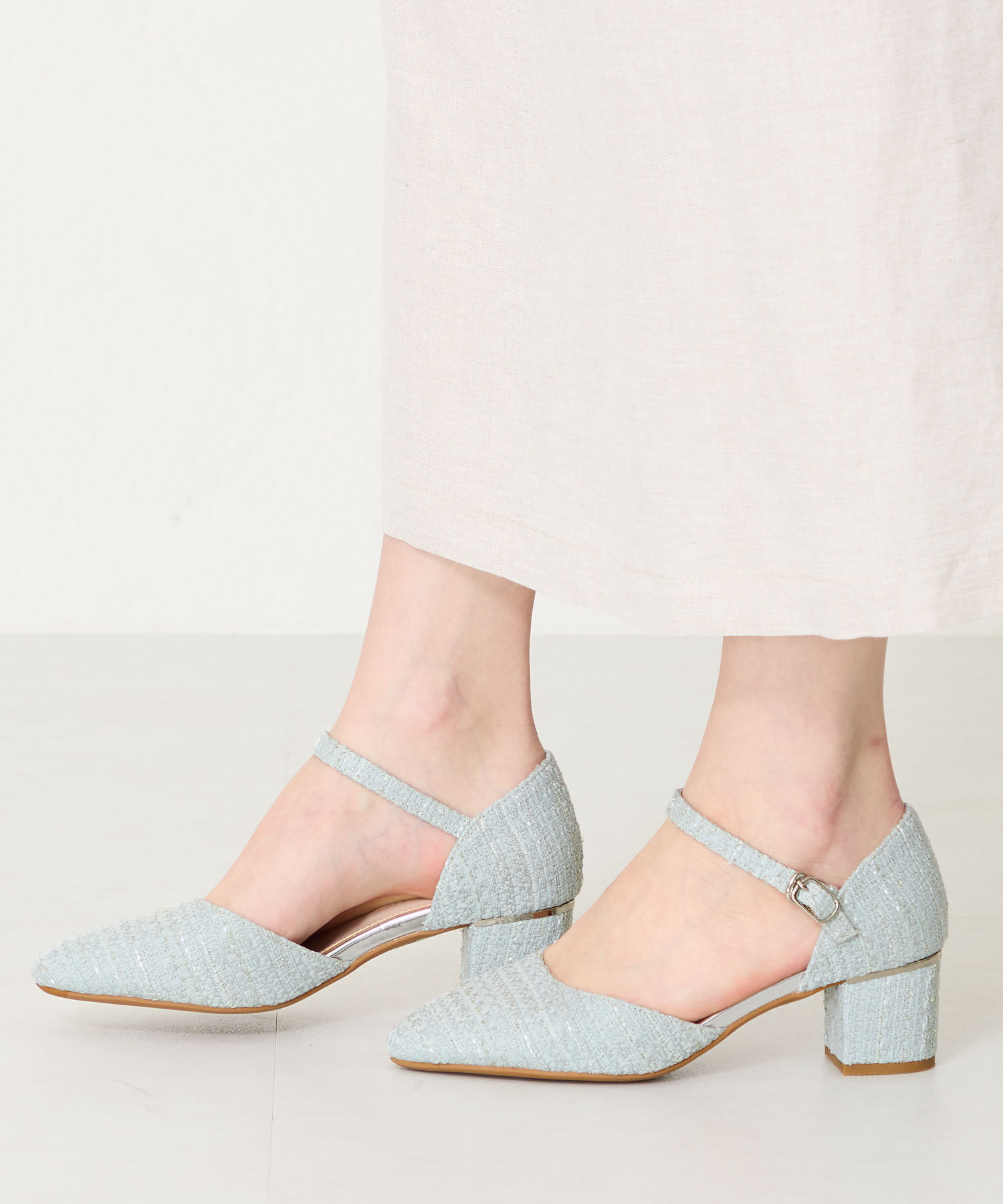 ORiental TRaffic「【WEB限定】アーモンドトゥ セパレートパンプス /55103 ストラップパンプス 太ヒール オフィス」|パンプス|