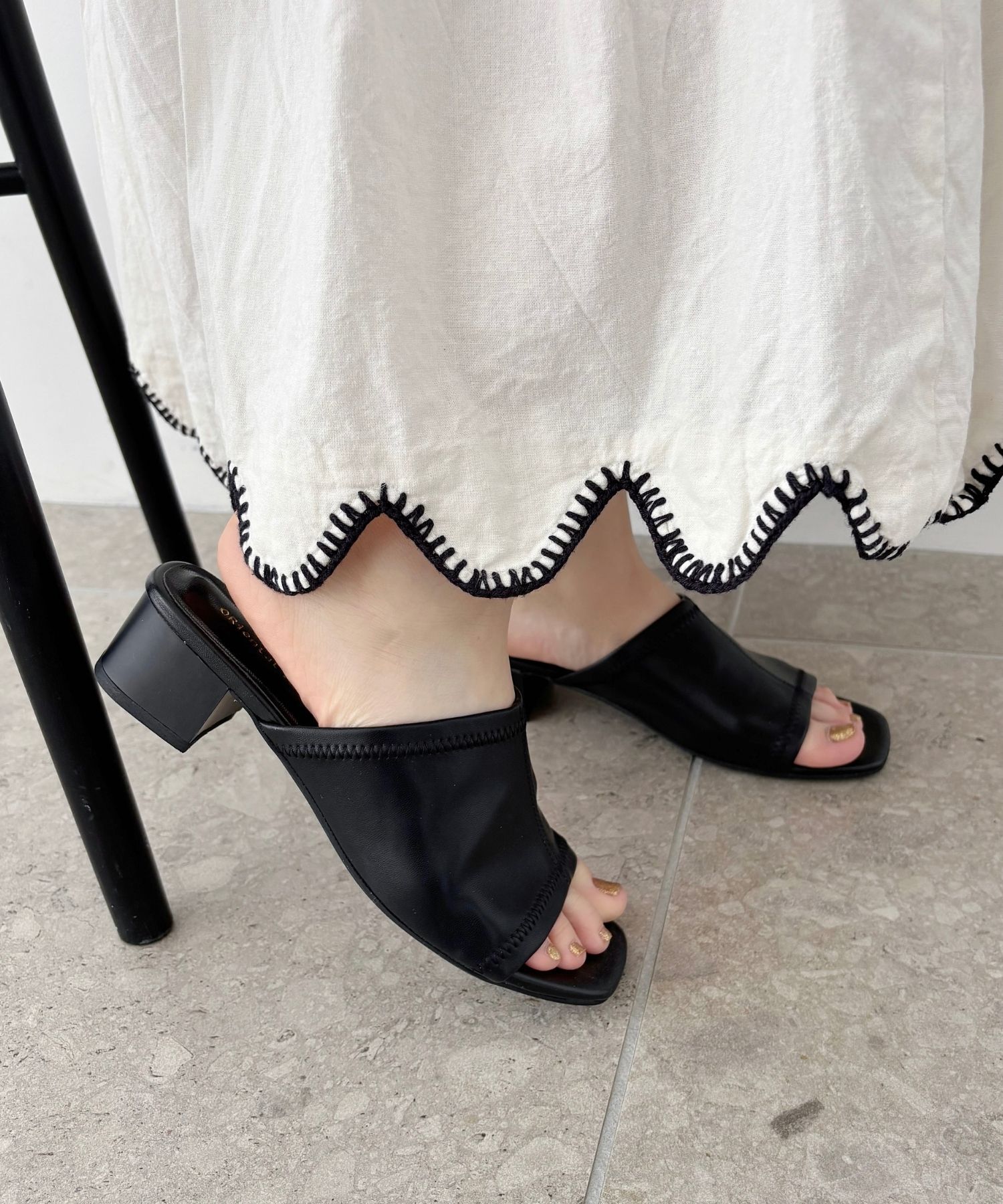 ORiental TRaffic「【WEB限定】ストレッチ ミュールサンダル /55205 万能 シンプル 柔らかい」|サンダル|