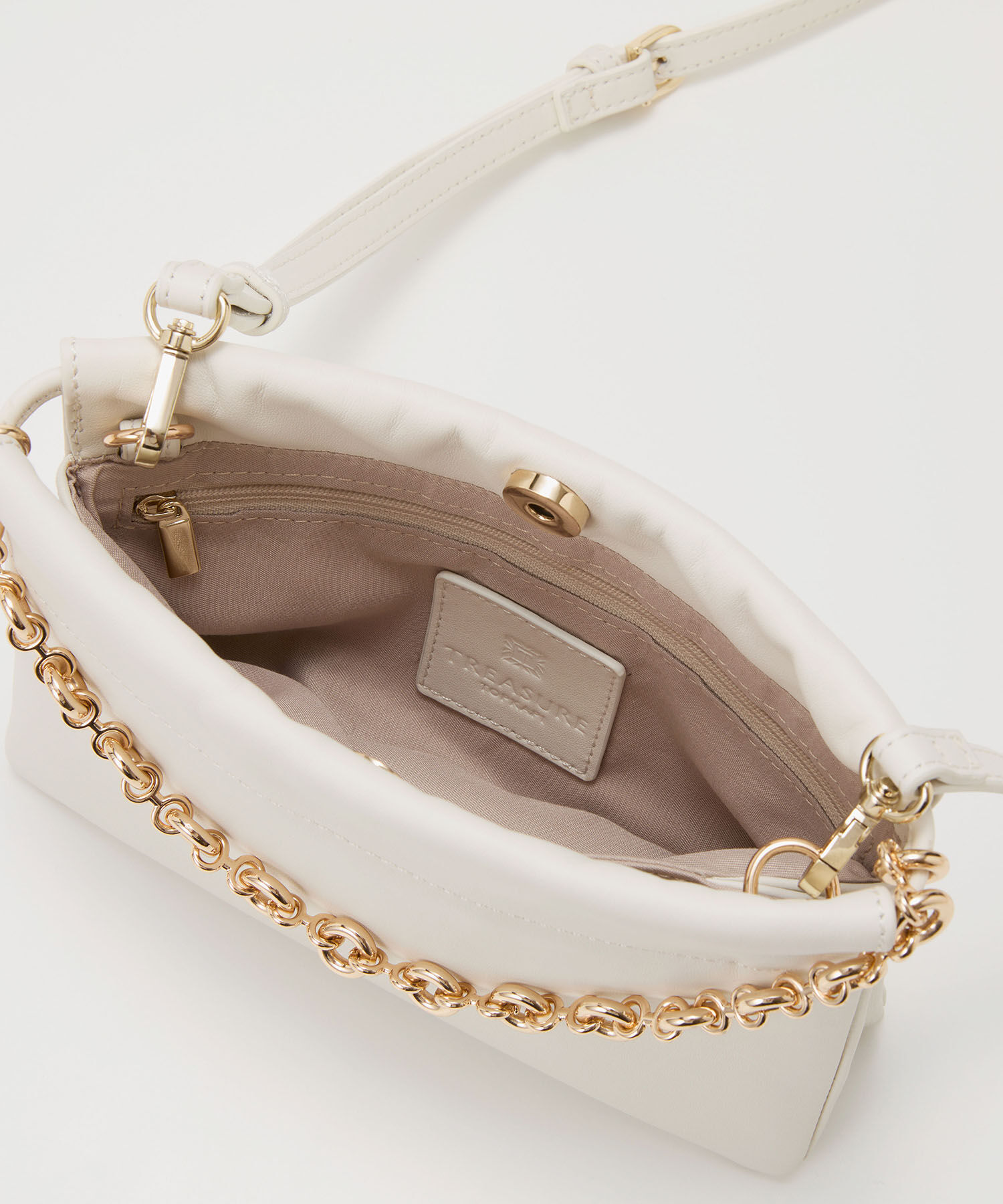 TOPKAPI TREASURE「【TREASURE TOPKAPI】スムース レザー チェーン付き スワローマチ ミニ ショルダー バッグ」|ショルダー・メッセンジャー|