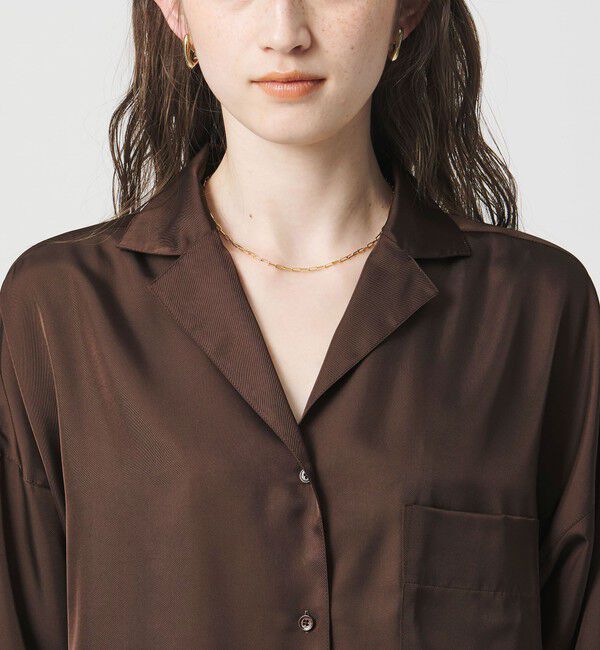 UNITED ARROWS「シルクライク オープンカラー シャツ」|シャツ・ブラウス|