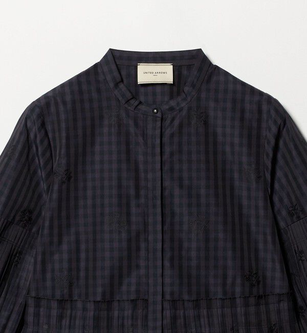 UNITED ARROWS「ギンガムチェック フラワー ジャガード ブラウス ‐ウォッシャブル‐」|シャツ・ブラウス|