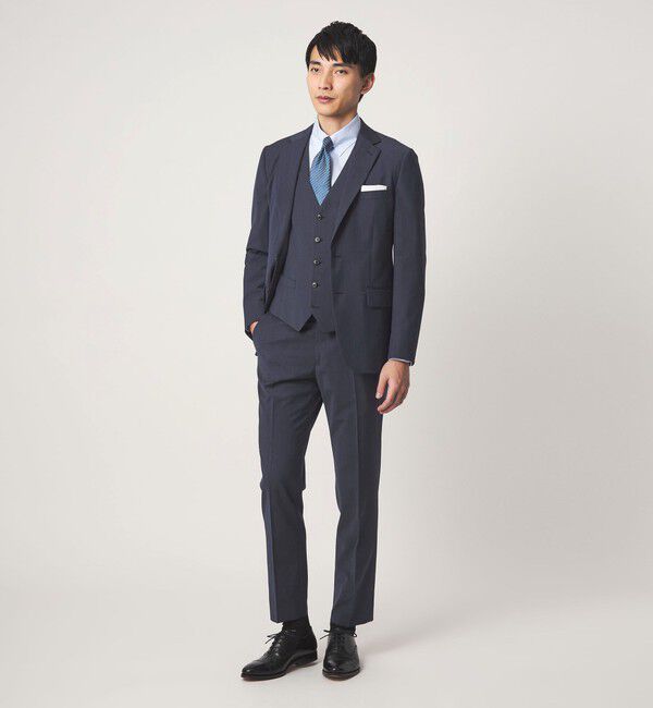UNITED ARROWS green label relaxing「A+ TWPU トロピカル無地 スリム 5B セットアップ ベスト -ウォッシャブル-」|スーツ|