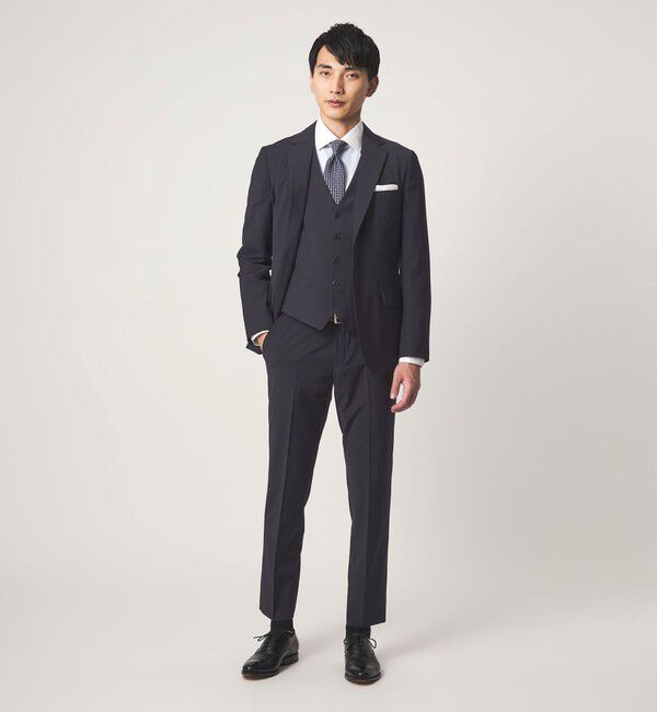 UNITED ARROWS green label relaxing「A+ TWPU トロピカル無地 スリム 5B セットアップ ベスト -ウォッシャブル-」|スーツ|