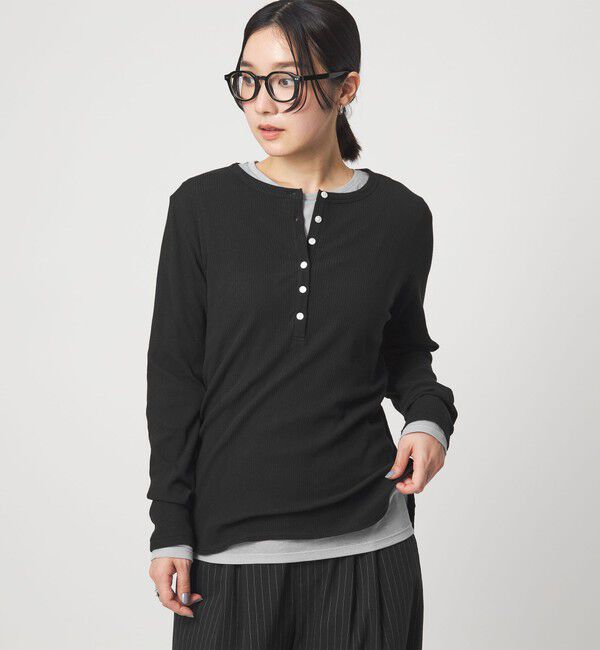 UNITED ARROWS green label relaxing「【WEB限定】＜at ease＞シアーテレコ ヘンリーネック カットソー」|Tシャツ・カットソー|