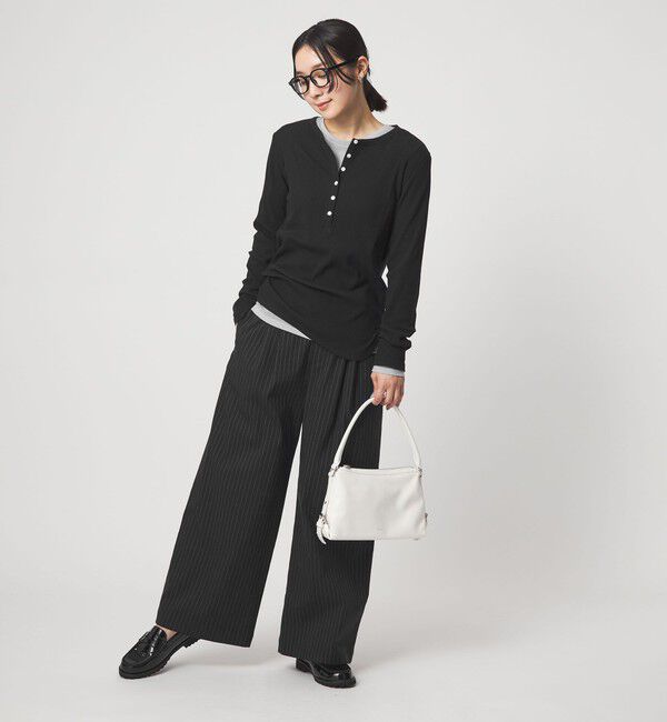 UNITED ARROWS green label relaxing「【WEB限定】＜at ease＞シアーテレコ ヘンリーネック カットソー」|Tシャツ・カットソー|