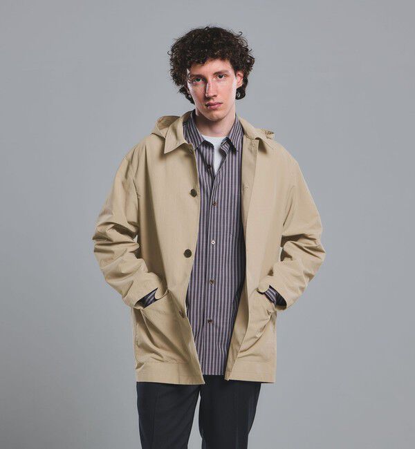 UNITED ARROWS green label relaxing「DICROS ミドル フード ステンカラー コート -撥水-」|ステンカラーコート|BEIGE