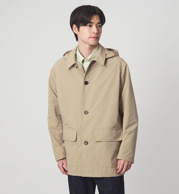 UNITED ARROWS green label relaxing「DICROS ミドル フード ステンカラー コート -撥水-」|ステンカラーコート|