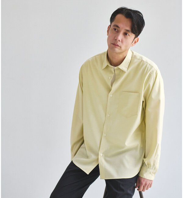 UNITED ARROWS green label relaxing「ウォッシャブル トロ ジャストルーズ シャツ -ストレッチ-」|シャツ・ブラウス|CREAM