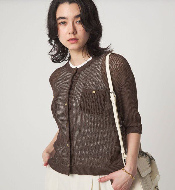 UNITED ARROWS green label relaxing「【結論シリーズ】デイリーメッシュカーデ ウォッシャブル」|カーディガン|