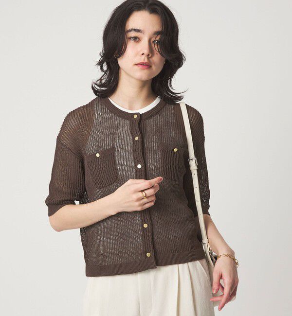 UNITED ARROWS green label relaxing「【結論シリーズ】デイリーメッシュカーデ ウォッシャブル」|カーディガン|