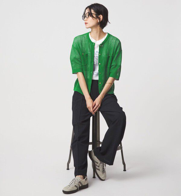 UNITED ARROWS green label relaxing「【結論シリーズ】デイリーメッシュカーデ ウォッシャブル」|カーディガン|