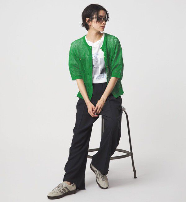 UNITED ARROWS green label relaxing「【結論シリーズ】デイリーメッシュカーデ ウォッシャブル」|カーディガン|