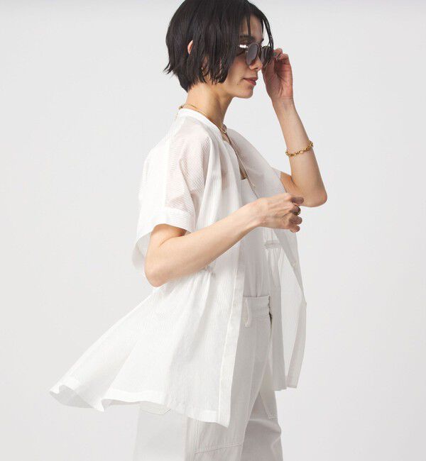 UNITED ARROWS green label relaxing「【結論シリーズ】ギャザーハイウエストブラウス［size SHORTあり］」|シャツ・ブラウス|