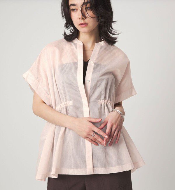 UNITED ARROWS green label relaxing「【結論シリーズ】ギャザーハイウエストブラウス［size SHORTあり］」|シャツ・ブラウス|