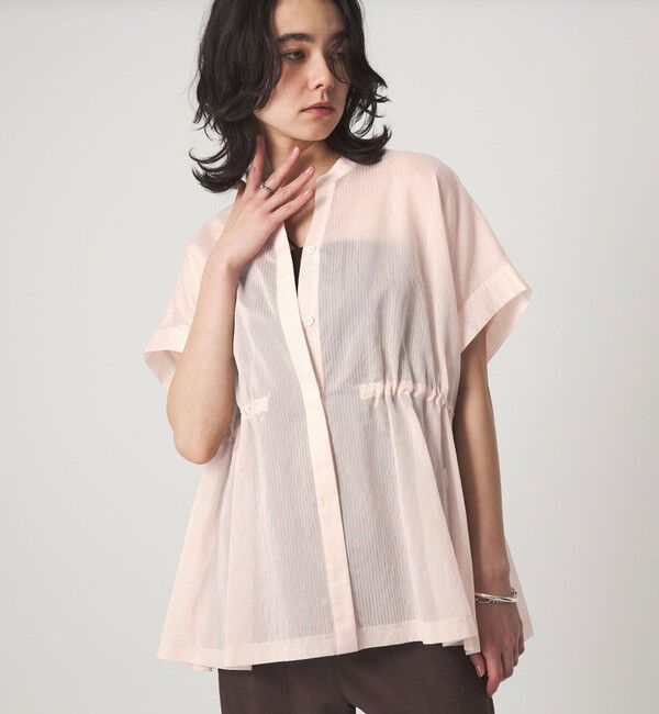 UNITED ARROWS green label relaxing「【結論シリーズ】ギャザーハイウエストブラウス［size SHORTあり］」|シャツ・ブラウス|