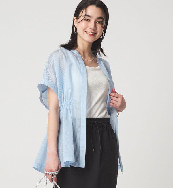 UNITED ARROWS green label relaxing「【結論シリーズ】ギャザーハイウエストブラウス［size SHORTあり］」|シャツ・ブラウス|