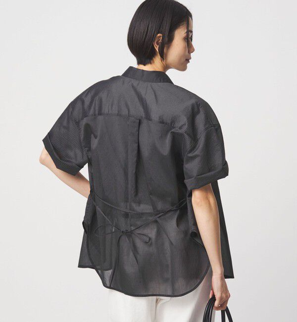 UNITED ARROWS green label relaxing「【結論シリーズ】リボンハイウエストシャツ［size SHORTあり］」|シャツ・ブラウス|