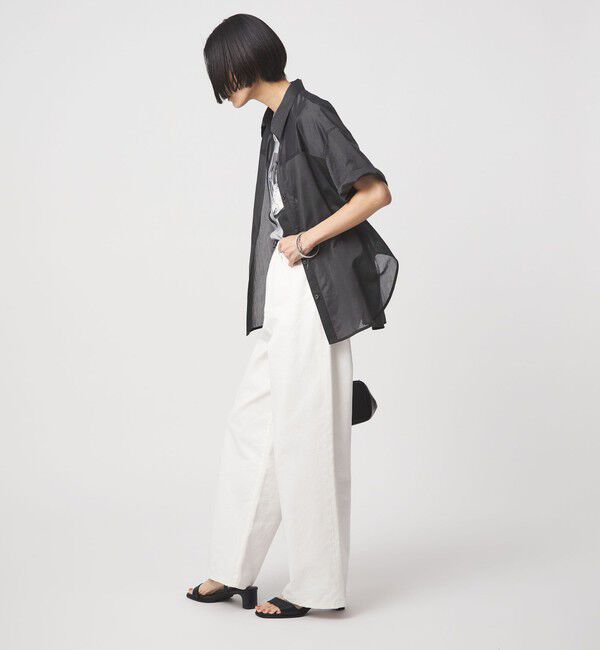 UNITED ARROWS green label relaxing「【結論シリーズ】リボンハイウエストシャツ［size SHORTあり］」|シャツ・ブラウス|