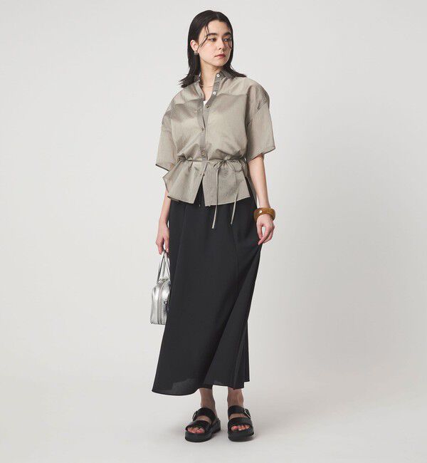 UNITED ARROWS green label relaxing「【結論シリーズ】リボンハイウエストシャツ［size SHORTあり］」|シャツ・ブラウス|