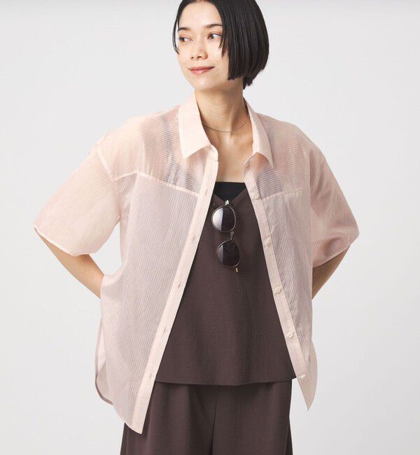 UNITED ARROWS green label relaxing「【結論シリーズ】リボンハイウエストシャツ［size SHORTあり］」|シャツ・ブラウス|