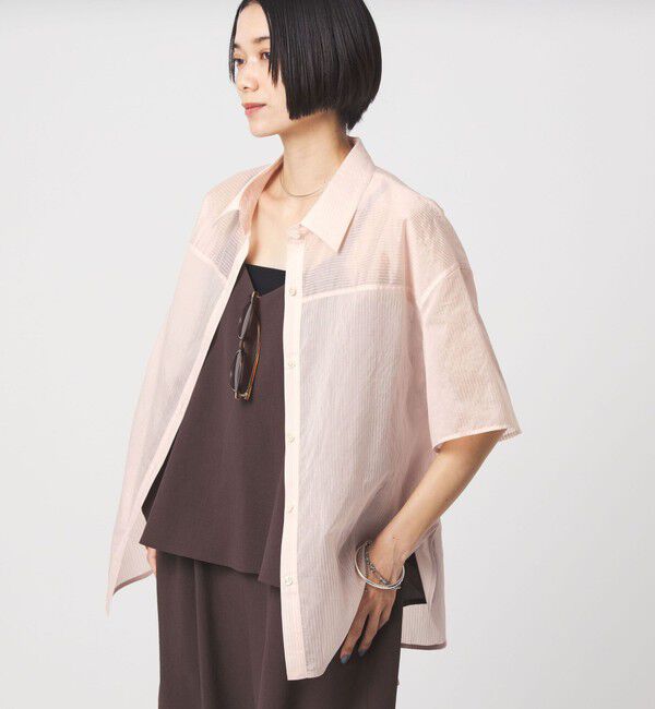 UNITED ARROWS green label relaxing「【結論シリーズ】リボンハイウエストシャツ［size SHORTあり］」|シャツ・ブラウス|