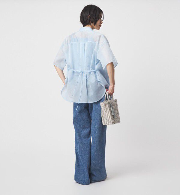 UNITED ARROWS green label relaxing「【結論シリーズ】リボンハイウエストシャツ［size SHORTあり］」|シャツ・ブラウス|