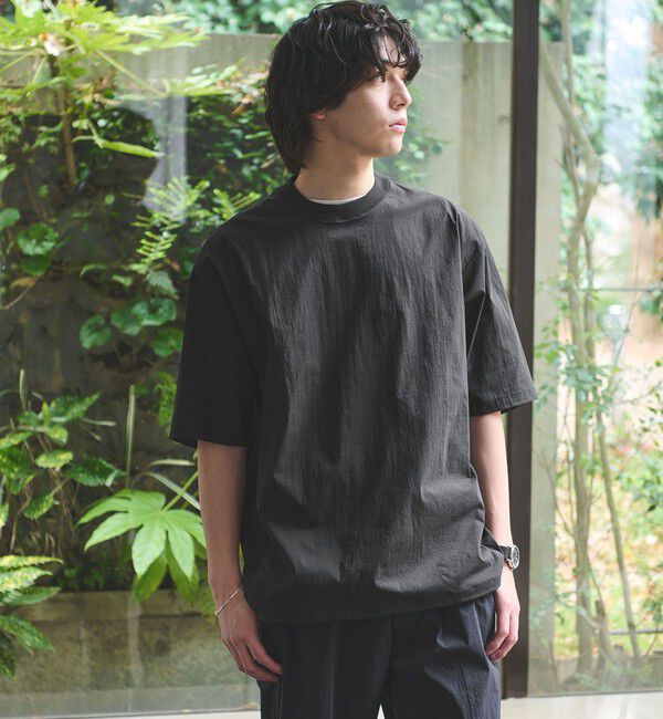 UNITED ARROWS green label relaxing「WONDER CLOTH クルーネック 半袖 Tシャツ -ストレッチ・接触冷感・吸水速乾-」|Tシャツ・カットソー|BLACK
