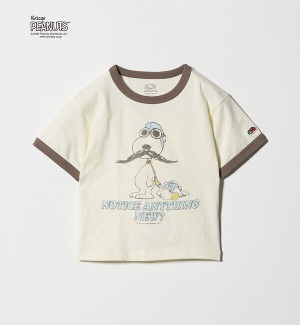 UNITED ARROWS green label relaxing「【別注】＜FRUIT OF THE LOOM &times; PEANUTS＞リンガーTシャツ / キッズ  110cm-130cm」|Tシャツ・カットソー|WHITE