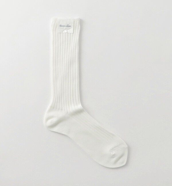 STEVEN ALAN「＜Steven Alan＞ ミドル ホーズ ドレス リブ ソックス」|ソックス|WHITE