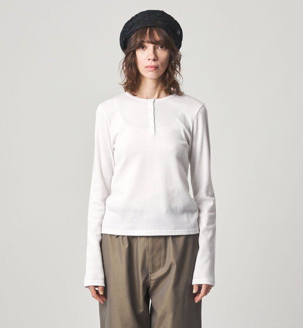 STEVEN ALAN「＜Steven Alan＞ドット リブ ヘンリーネック カットソー」|Tシャツ・カットソー|