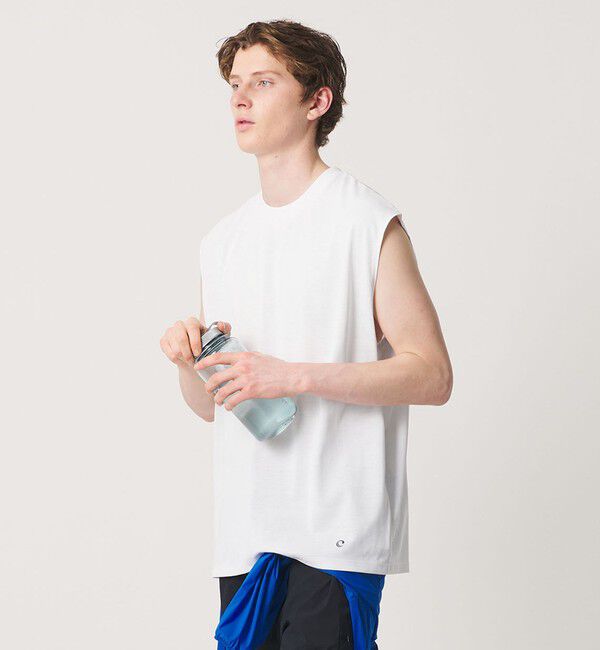 California General Store「＜CGS.＞リサイクル ポリエステル LUCK ノースリーブ Tシャツ 吸水速乾 UV軽減」|タンクトップ|WHITE