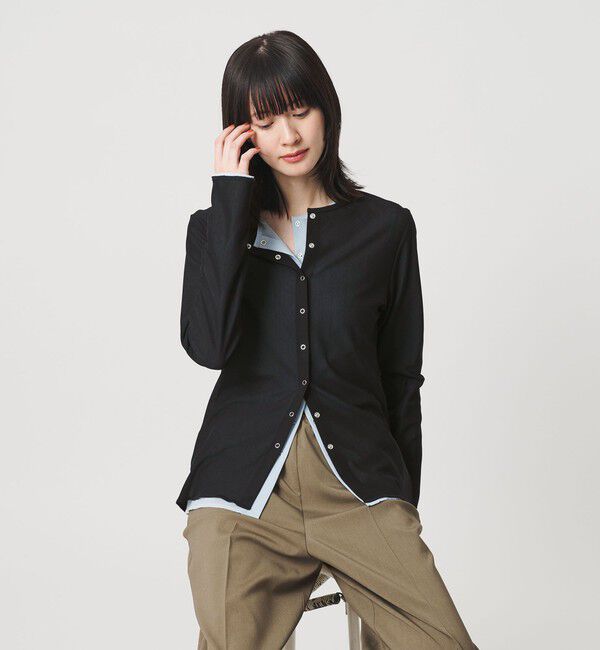BEAUTY&YOUTH UNITED ARROWS「リングボタン チュール カーディガン ウォッシャブル 接触冷感」|カーディガン|