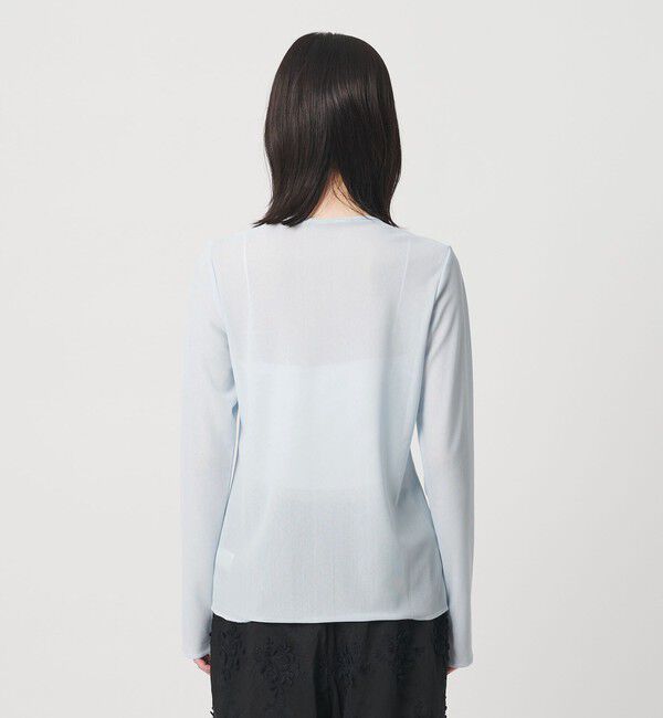 BEAUTY&YOUTH UNITED ARROWS「リングボタン チュール カーディガン ウォッシャブル 接触冷感」|カーディガン|