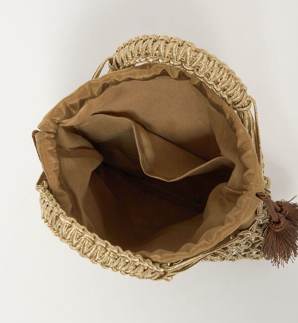 BEAUTY&YOUTH UNITED ARROWS「メタルコード ネット フリンジ ドロストバッグ」|かごバッグ|