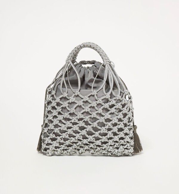 BEAUTY&YOUTH UNITED ARROWS「メタルコード ネット フリンジ ドロストバッグ」|かごバッグ|