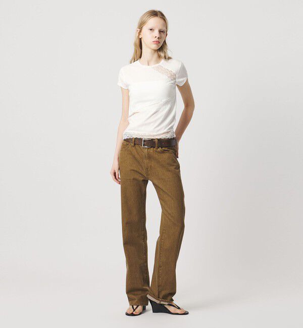 ATTISESSION「＜ATTISESSION＞レース ドッキング Tシャツ」|Tシャツ・カットソー|