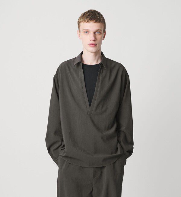 MONKEY TIME「RENU TROシリーズ ディープ Vネック プルオーバー シャツ -セットアップ対応-」|シャツ・ブラウス|