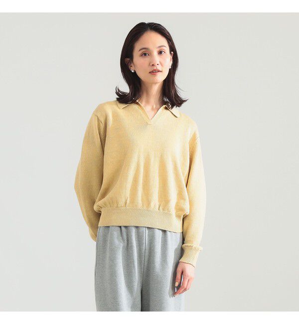 Demi-Luxe BEAMS 「【別注】BATONER / リネン スキッパーネック ニット」|ニット・セーター|