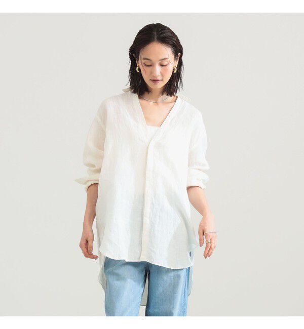 Demi-Luxe BEAMS 「:colon / リネンシャツ」|シャツ・ブラウス|WHITE
