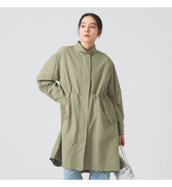 Ray BEAMS 「バック タック スタンドカラー コート（吸水速乾・UVカット）」|ダッフルコート|OLIVE