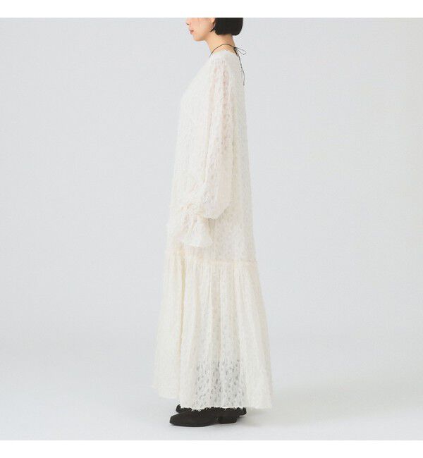 Ray BEAMS 「フリンジ ジャカード クリンクル ワンピース」|ワンピース|