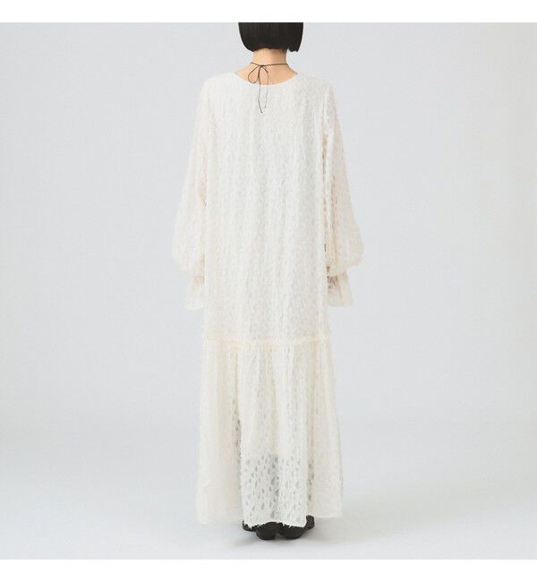 Ray BEAMS 「フリンジ ジャカード クリンクル ワンピース」|ワンピース|