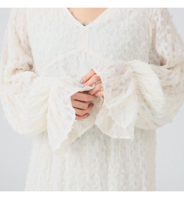 Ray BEAMS 「フリンジ ジャカード クリンクル ワンピース」|ワンピース|