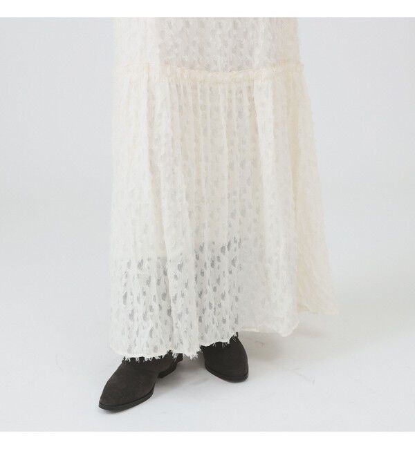 Ray BEAMS 「フリンジ ジャカード クリンクル ワンピース」|ワンピース|