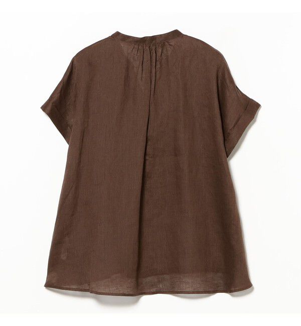 Ray BEAMS 「リネン スタンドカラー フレンチスリーブ シャツ」|シャツ・ブラウス|