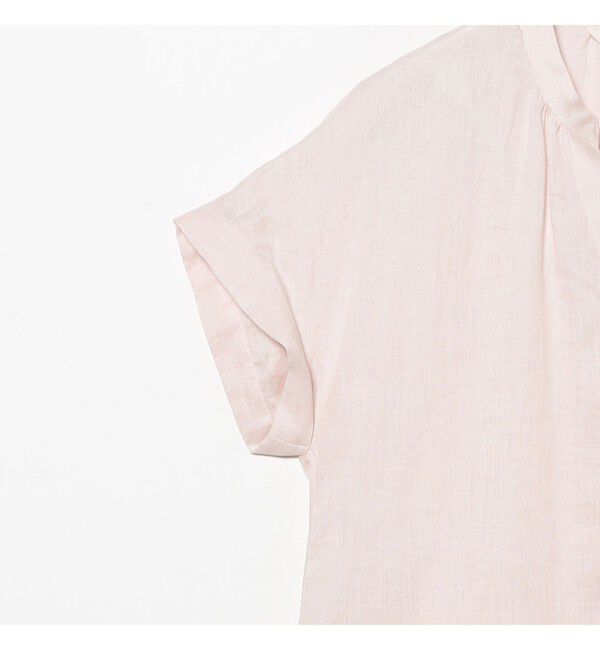 Ray BEAMS 「リネン スタンドカラー フレンチスリーブ シャツ」|シャツ・ブラウス|