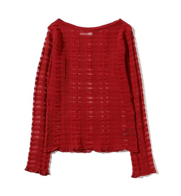 Demi-Luxe BEAMS 「TAN / チェックパターン プルオーバー ニット」|ニット・セーター|RED