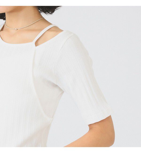 Ray BEAMS 「RIB キリカエ アシメネック Tシャツ」|Tシャツ・カットソー|